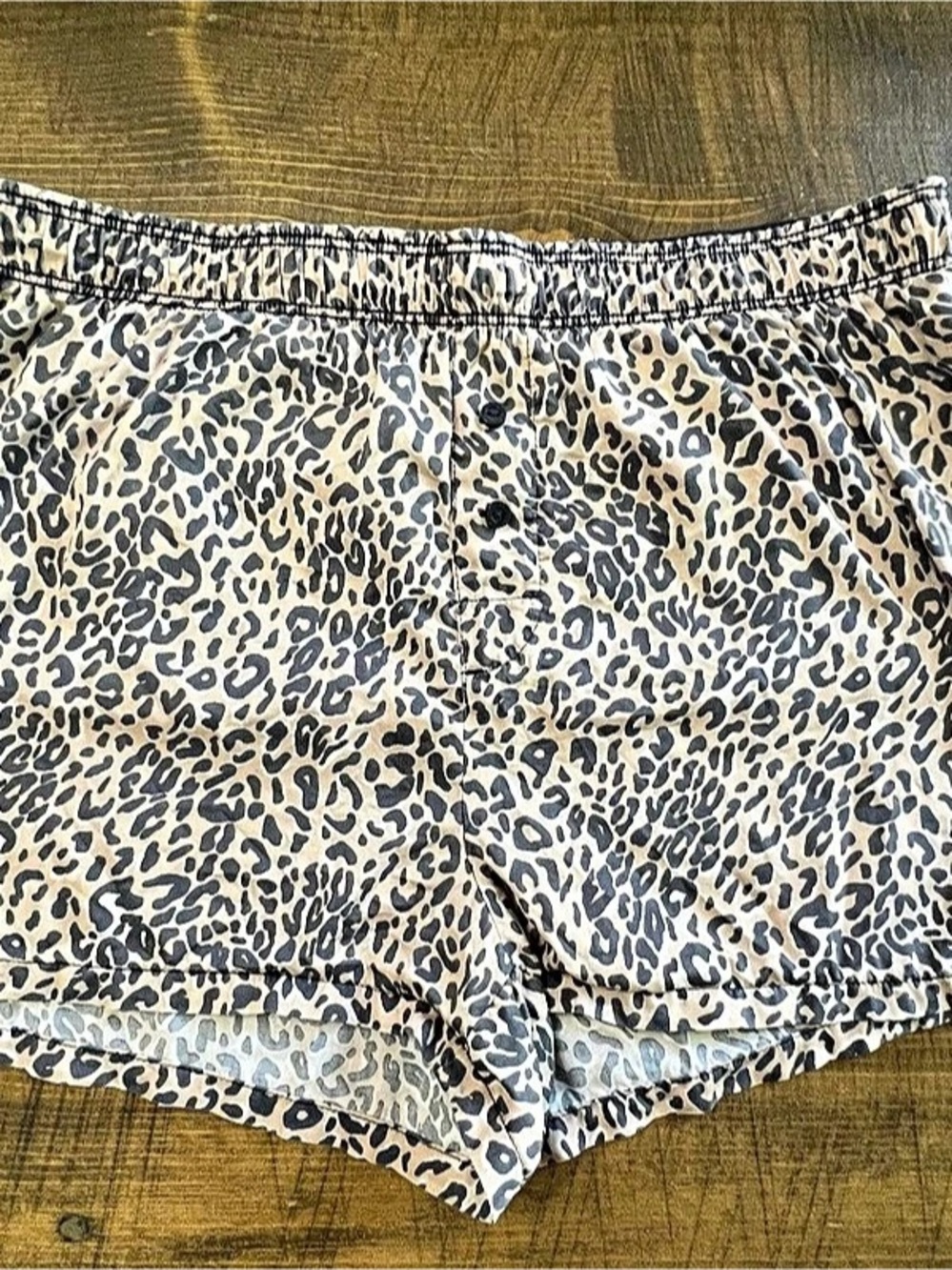 PINK Silky Animal Print Boxer sleep Shorts in Gray Size XS